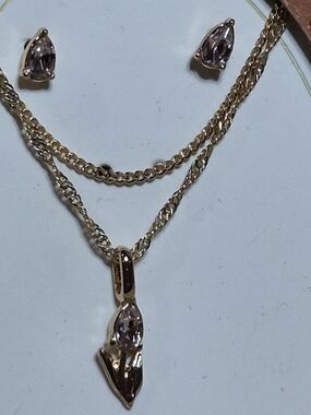 ✨ Target Bellissima 14k Gold Dipped Tulip Necklace & Earring Gift Set NIB